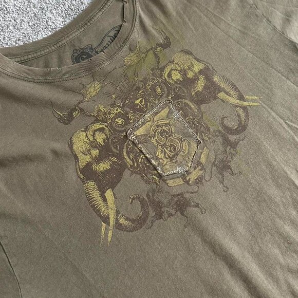 Men's Green and Khaki T-shirt - Picture 2 of 3